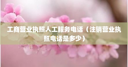 工商营业执照人工服务电话（注销营业执照电话是多少）