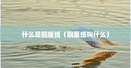 什么是铜版纸（铜版纸叫什么）