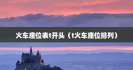 火车座位表t开头(t火车座位排列)