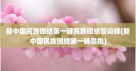 新中国民族团结第一碑民族团结誓词碑(新中国民族团结第一碑是指)