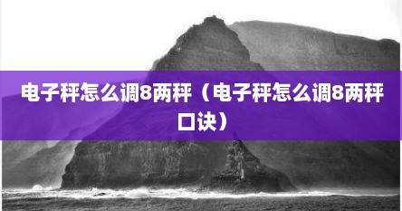 电子秤怎么调8两秤（电子秤怎么调8两秤口诀）