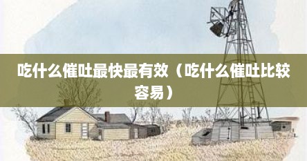 吃什么催吐最快最有效（吃什么催吐比较容易）