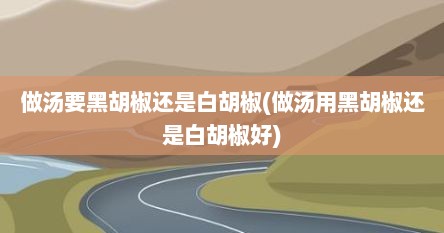 做汤要黑胡椒还是白胡椒(做汤用黑胡椒还是白胡椒好)