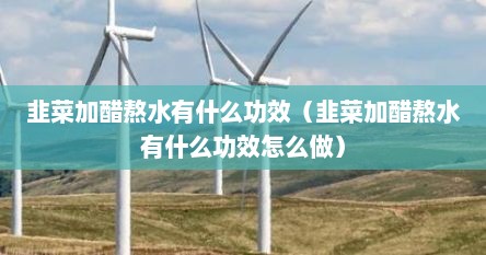 韭菜加醋熬水有什么功效（韭菜加醋熬水有什么功效怎么做）