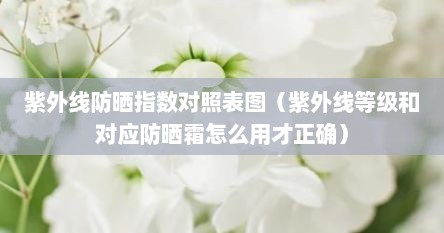 紫外线防晒指数对照表图（紫外线等级和对应防晒霜怎么用才正确）