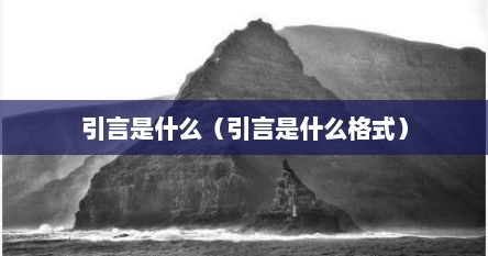 引言的含义是什么意思（引言是什么意思）