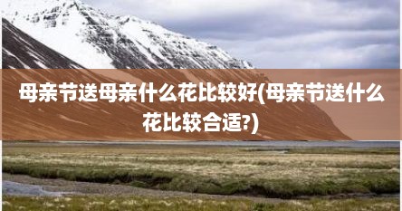 母亲节送母亲什么花比较好(母亲节送什么花比较合适?)