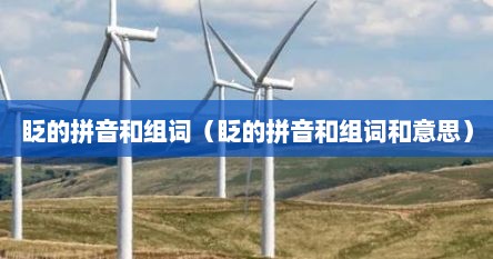 眨的拼音和组词（眨的拼音和组词和意思）