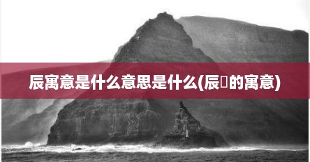 辰寓意是什么意思是什么(辰垚的寓意)