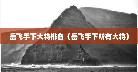 岳飞手下大将排名（岳飞手下所有大将）