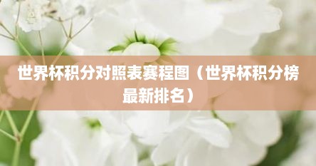 世界杯积分对照表赛程图（世界杯积分榜最新排名）