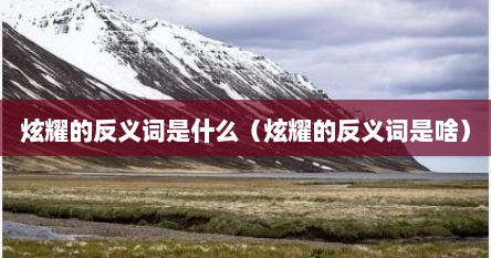 炫耀的反义词是什么（炫耀的反义词是啥）