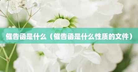 催告函是以什么形式发的（催告函的合理期限是什么）
