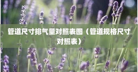 管道尺寸排气量对照表图（管道规格尺寸对照表）