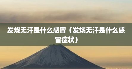 发烧无汗是什么感冒（发烧无汗是什么感冒症状）