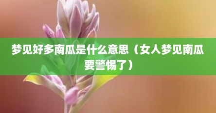 梦见好多南瓜是什么意思（女人梦见南瓜要警惕了）