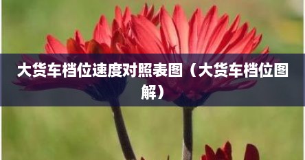 大货车档位速度对照表图（大货车档位图解）