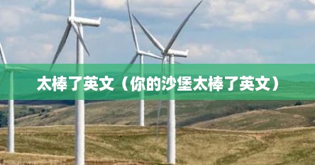 太棒了英文（你的沙堡太棒了英文）