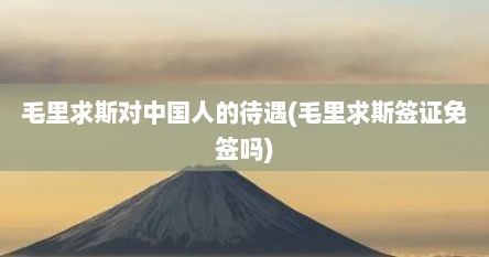 毛里求斯对中国人的待遇(毛里求斯签证免签吗)