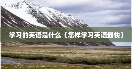 学习的英语是什么（怎样学习英语最快）