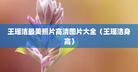 王瑶洁最美照片高清图片大全（王瑶洁身高）