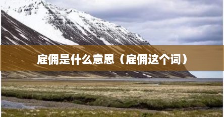 雇佣是什么意思（雇佣这个词）