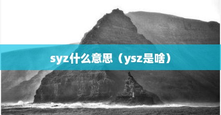 syz什么意思（ysz是啥）