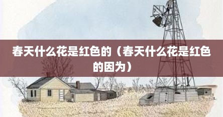 春天什么花是红色的（春天什么花是红色的因为）
