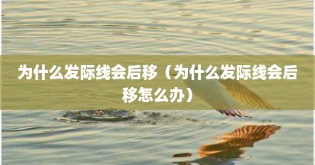 为什么发际线会后移（为什么发际线会后移怎么办）