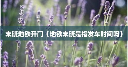 末班地铁开门（地铁末班是指发车时间吗）