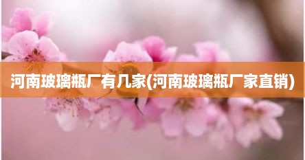 河南玻璃瓶厂有几家(河南玻璃瓶厂家直销)