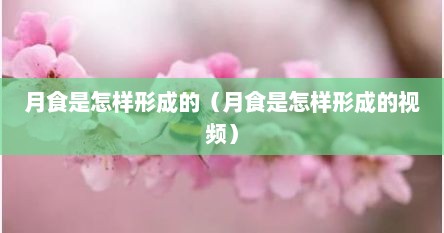 月食是怎样形成的（月食是怎样形成的视频）