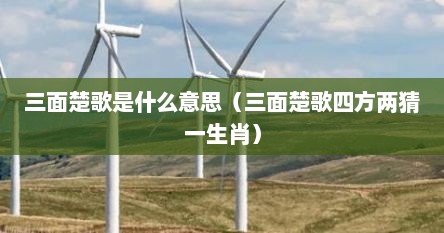 三面楚歌是什么意思（三面楚歌四方两猜一生肖）