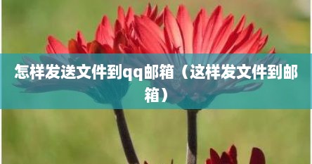 怎样发送文件到qq邮箱（这样发文件到邮箱）