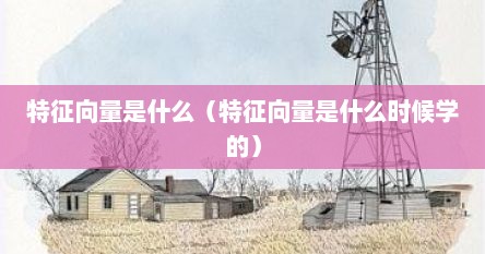 特征向量是什么（特征向量是什么时候学的）