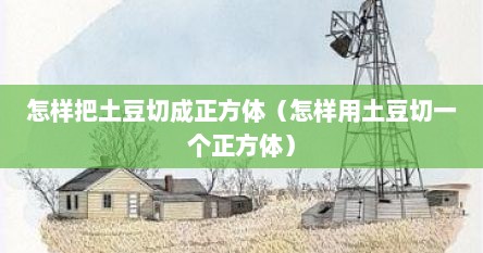 怎样把土豆切成正方体（怎样用土豆切一个正方体）