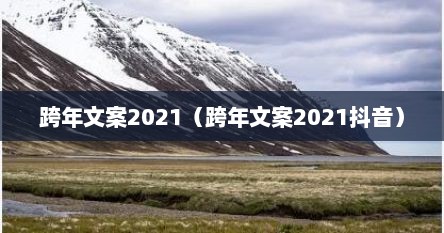 跨年文案2021（跨年文案2021抖音）