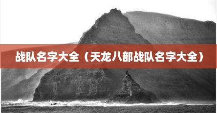 战队名字大全（天龙八部战队名字大全）