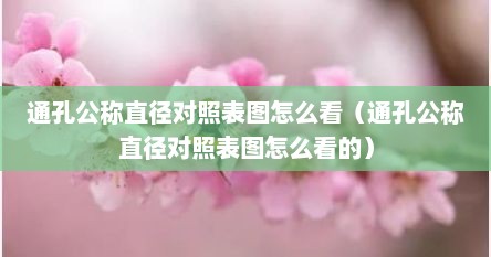 通孔公称直径对照表图怎么看（通孔公称直径对照表图怎么看的）