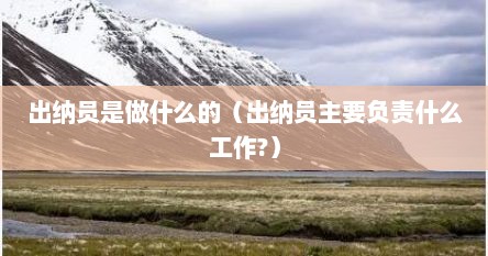 出纳员是做什么的（出纳员主要负责什么工作?）