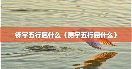 铄字五行属什么（测字五行属什么）