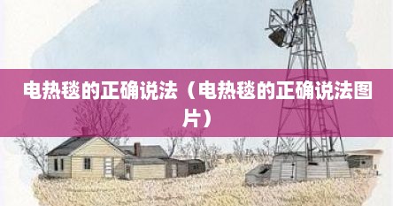 电热毯的正确说法（电热毯的正确说法图片）