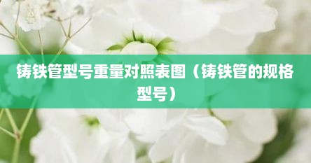 铸铁管型号重量对照表图（铸铁管的规格型号）