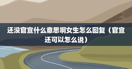 还没官宣什么意思啊女生怎么回复（官宣还可以怎么说）