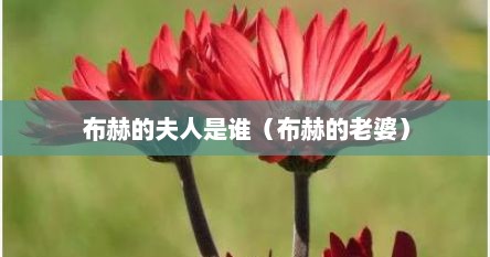 布赫的夫人是谁（布赫的老婆）