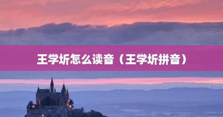 王学圻怎么读音（王学圻拼音）