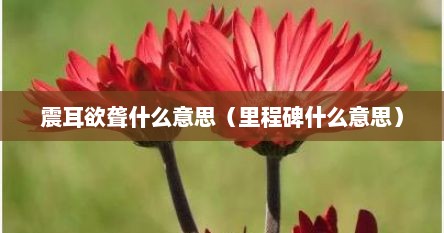 震耳欲聋什么意思（里程碑什么意思）