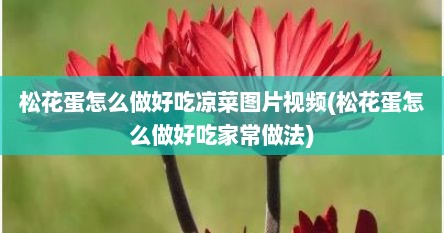 松花蛋怎么做好吃凉菜图片视频(松花蛋怎么做好吃家常做法)