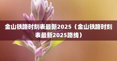 金山铁路时刻表最新2025（金山铁路时刻表最新2025路线）