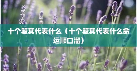 十个簸箕代表什么（十个簸箕代表什么命运顺口溜）